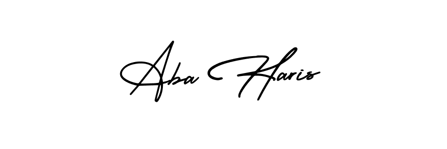 Similarly AmerikaSignatureDemo-Regular is the best handwritten signature design. Signature creator online .You can use it as an online autograph creator for name Aba Haris. Aba Haris signature style 3 images and pictures png