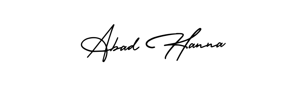 Design your own signature with our free online signature maker. With this signature software, you can create a handwritten (AmerikaSignatureDemo-Regular) signature for name Abad Hanna. Abad Hanna signature style 3 images and pictures png