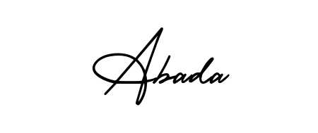 The AmerikaSignatureDemo-Regular signature style provides a bold statement for name Abada. Designed for business owners, executives, and leaders. Abada signature style 3 images and pictures png