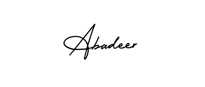 Make a beautiful signature design for name Abadeer. With this signature (AmerikaSignatureDemo-Regular) style, you can create a handwritten signature for free. Abadeer signature style 3 images and pictures png