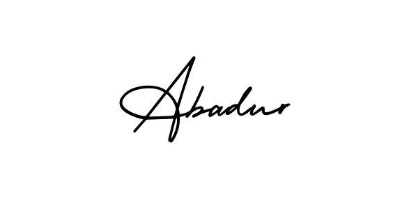 The best way (AmerikaSignatureDemo-Regular) to make a short signature is to pick only two or three words in your name. The name Abadur include a total of six letters. For converting this name. Abadur signature style 3 images and pictures png