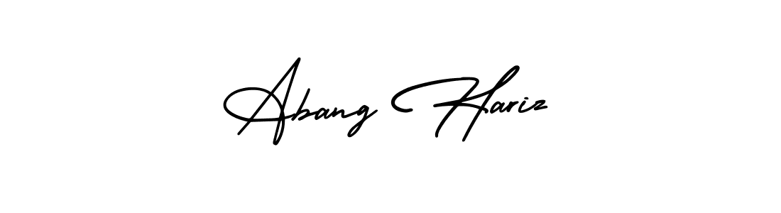Make a beautiful signature design for name Abang Hariz. With this signature (AmerikaSignatureDemo-Regular) style, you can create a handwritten signature for free. Abang Hariz signature style 3 images and pictures png