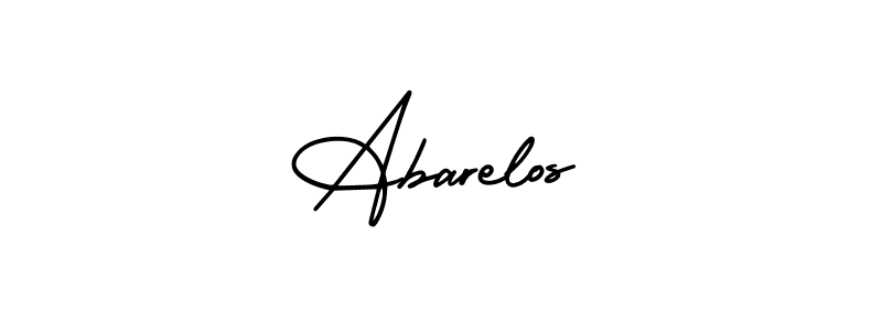 How to make Abarelos name signature. Use AmerikaSignatureDemo-Regular style for creating short signs online. This is the latest handwritten sign. Abarelos signature style 3 images and pictures png