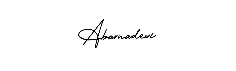 The best way (AmerikaSignatureDemo-Regular) to make a short signature is to pick only two or three words in your name. The name Abarnadevi include a total of six letters. For converting this name. Abarnadevi signature style 3 images and pictures png