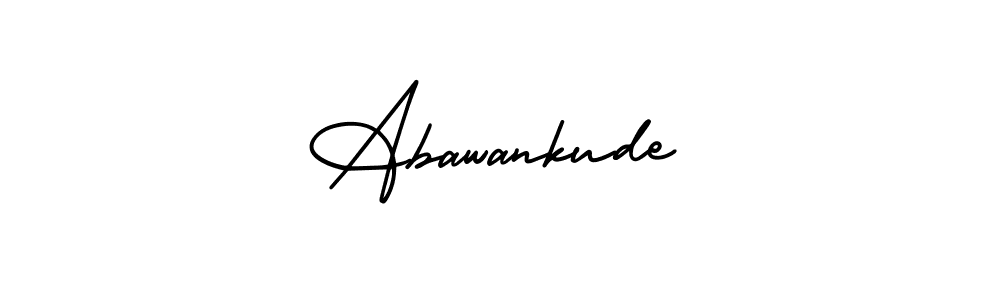 You should practise on your own different ways (AmerikaSignatureDemo-Regular) to write your name (Abawankude) in signature. don't let someone else do it for you. Abawankude signature style 3 images and pictures png