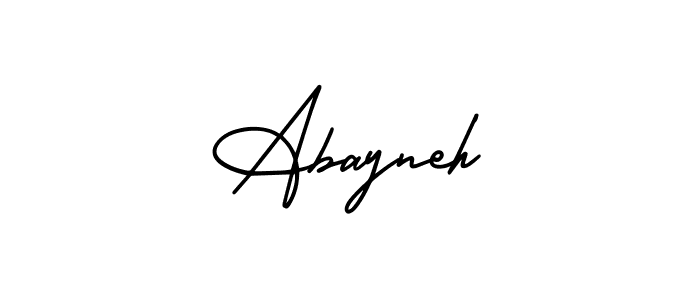 The best way (AmerikaSignatureDemo-Regular) to make a short signature is to pick only two or three words in your name. The name Abayneh include a total of six letters. For converting this name. Abayneh signature style 3 images and pictures png