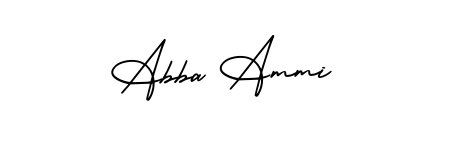 How to make Abba Ammi name signature. Use AmerikaSignatureDemo-Regular style for creating short signs online. This is the latest handwritten sign. Abba Ammi signature style 3 images and pictures png