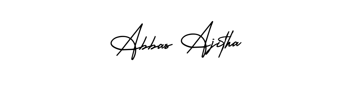 This is the best signature style for the Abbas Ajitha name. Also you like these signature font (AmerikaSignatureDemo-Regular). Mix name signature. Abbas Ajitha signature style 3 images and pictures png