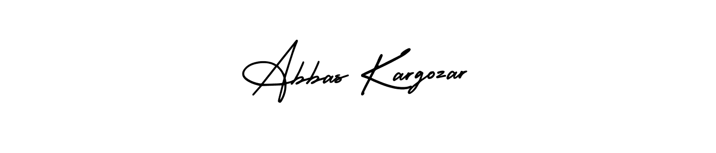 The best way (AmerikaSignatureDemo-Regular) to make a short signature is to pick only two or three words in your name. The name Abbas Kargozar include a total of six letters. For converting this name. Abbas Kargozar signature style 3 images and pictures png