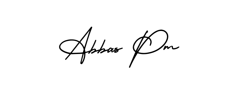 Abbas Pm stylish signature style. Best Handwritten Sign (AmerikaSignatureDemo-Regular) for my name. Handwritten Signature Collection Ideas for my name Abbas Pm. Abbas Pm signature style 3 images and pictures png