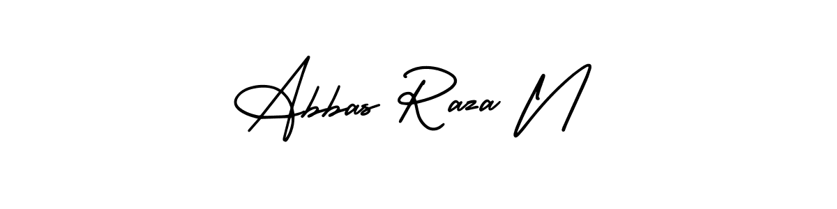 You should practise on your own different ways (AmerikaSignatureDemo-Regular) to write your name (Abbas Raza N) in signature. don't let someone else do it for you. Abbas Raza N signature style 3 images and pictures png