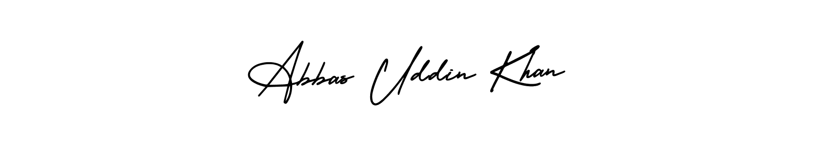 This is the best signature style for the Abbas Uddin Khan name. Also you like these signature font (AmerikaSignatureDemo-Regular). Mix name signature. Abbas Uddin Khan signature style 3 images and pictures png