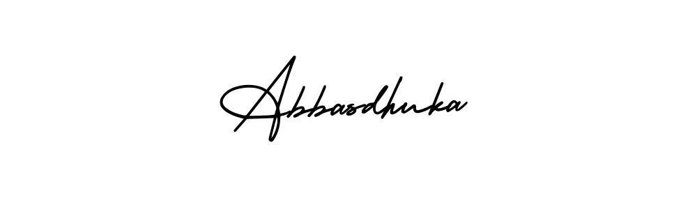 The best way (AmerikaSignatureDemo-Regular) to make a short signature is to pick only two or three words in your name. The name Abbasdhuka include a total of six letters. For converting this name. Abbasdhuka signature style 3 images and pictures png