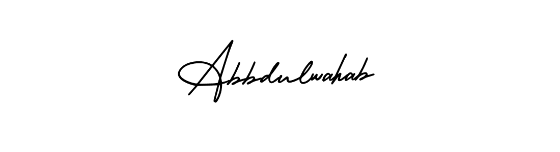 How to make Abbdulwahab name signature. Use AmerikaSignatureDemo-Regular style for creating short signs online. This is the latest handwritten sign. Abbdulwahab signature style 3 images and pictures png