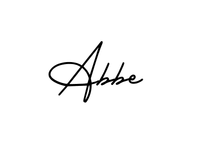 The best way (AmerikaSignatureDemo-Regular) to make a short signature is to pick only two or three words in your name. The name Abbe include a total of six letters. For converting this name. Abbe signature style 3 images and pictures png