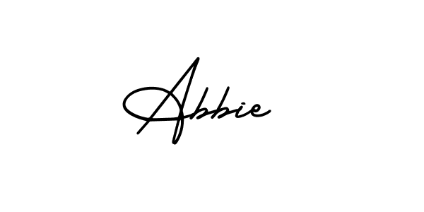 Use a signature maker to create a handwritten signature online. With this signature software, you can design (AmerikaSignatureDemo-Regular) your own signature for name Abbie . Abbie  signature style 3 images and pictures png