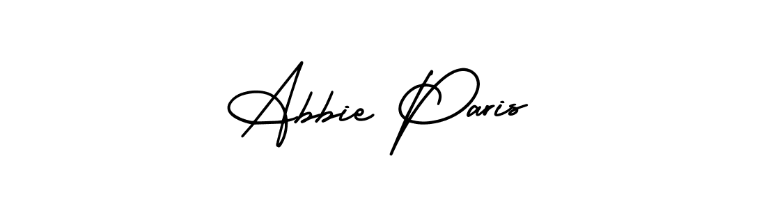 You should practise on your own different ways (AmerikaSignatureDemo-Regular) to write your name (Abbie Paris) in signature. don't let someone else do it for you. Abbie Paris signature style 3 images and pictures png