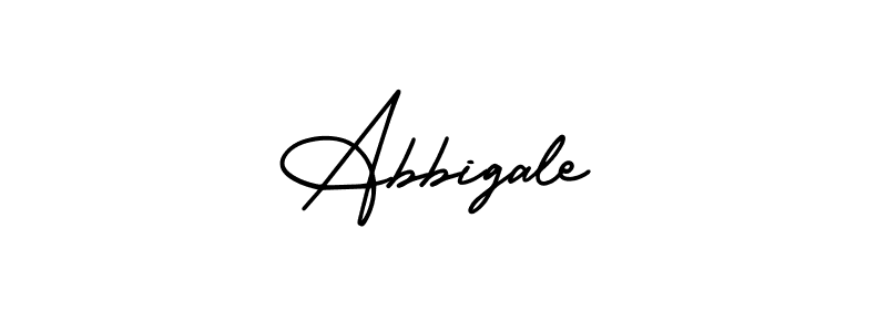 The best way (AmerikaSignatureDemo-Regular) to make a short signature is to pick only two or three words in your name. The name Abbigale include a total of six letters. For converting this name. Abbigale signature style 3 images and pictures png