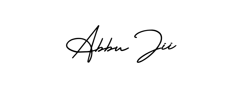 Use a signature maker to create a handwritten signature online. With this signature software, you can design (AmerikaSignatureDemo-Regular) your own signature for name Abbu Jii. Abbu Jii signature style 3 images and pictures png