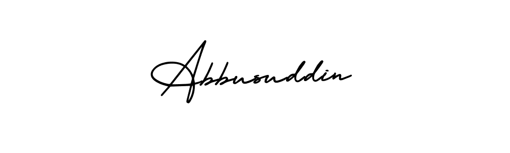 How to make Abbusuddin name signature. Use AmerikaSignatureDemo-Regular style for creating short signs online. This is the latest handwritten sign. Abbusuddin signature style 3 images and pictures png