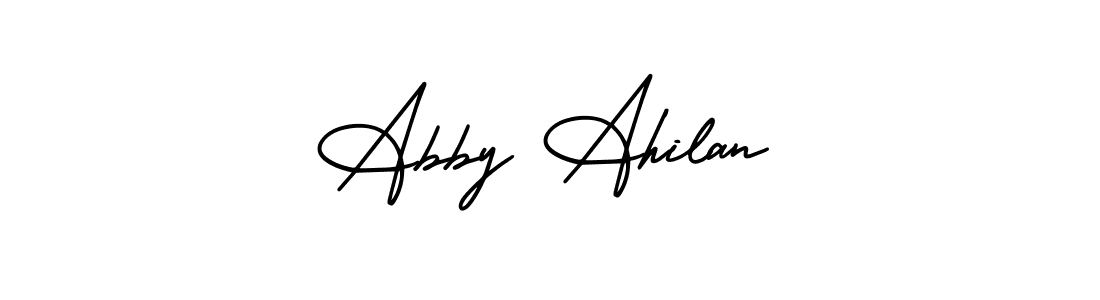 How to make Abby Ahilan signature? AmerikaSignatureDemo-Regular is a professional autograph style. Create handwritten signature for Abby Ahilan name. Abby Ahilan signature style 3 images and pictures png