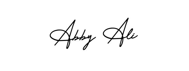 This is the best signature style for the Abby Ali name. Also you like these signature font (AmerikaSignatureDemo-Regular). Mix name signature. Abby Ali signature style 3 images and pictures png