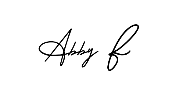 You should practise on your own different ways (AmerikaSignatureDemo-Regular) to write your name (Abby F) in signature. don't let someone else do it for you. Abby F signature style 3 images and pictures png