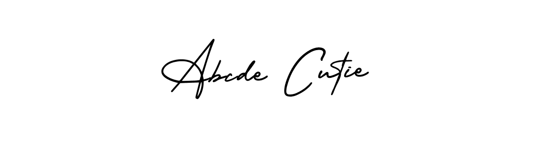 Make a beautiful signature design for name Abcde Cutie. With this signature (AmerikaSignatureDemo-Regular) style, you can create a handwritten signature for free. Abcde Cutie signature style 3 images and pictures png