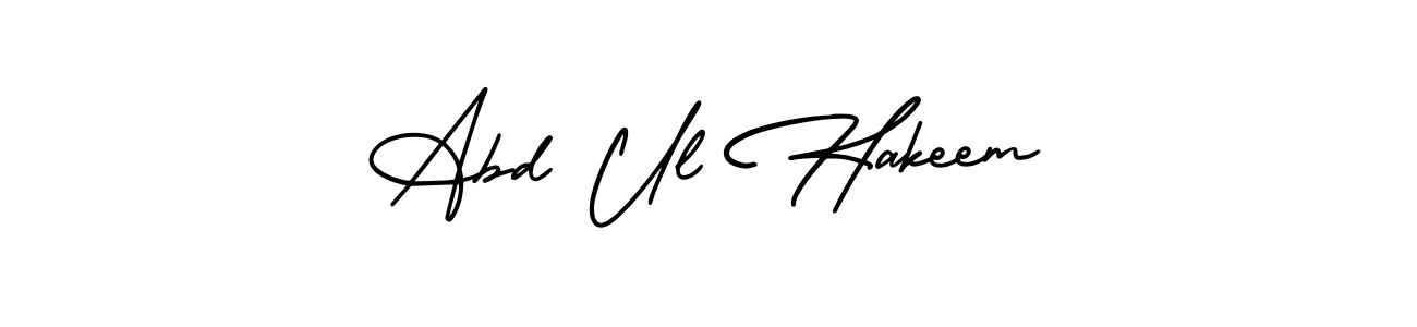 How to make Abd Ul Hakeem name signature. Use AmerikaSignatureDemo-Regular style for creating short signs online. This is the latest handwritten sign. Abd Ul Hakeem signature style 3 images and pictures png
