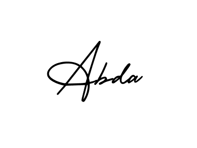 Use a signature maker to create a handwritten signature online. With this signature software, you can design (AmerikaSignatureDemo-Regular) your own signature for name Abda. Abda signature style 3 images and pictures png