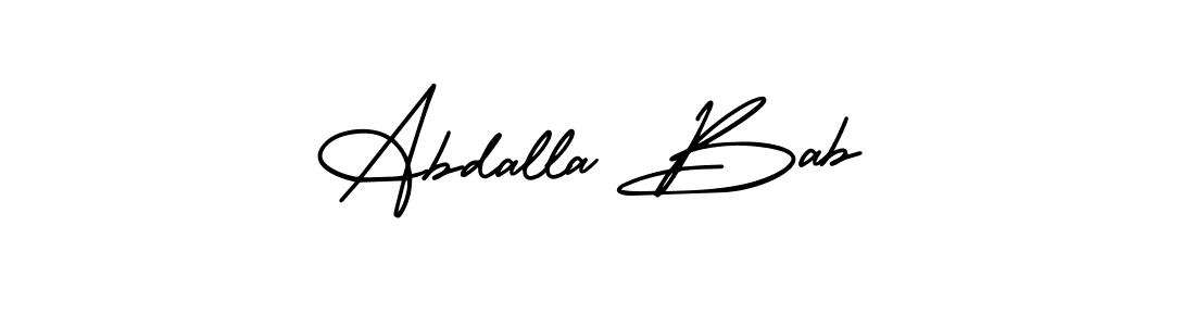 Check out images of Autograph of Abdalla Bab name. Actor Abdalla Bab Signature Style. AmerikaSignatureDemo-Regular is a professional sign style online. Abdalla Bab signature style 3 images and pictures png