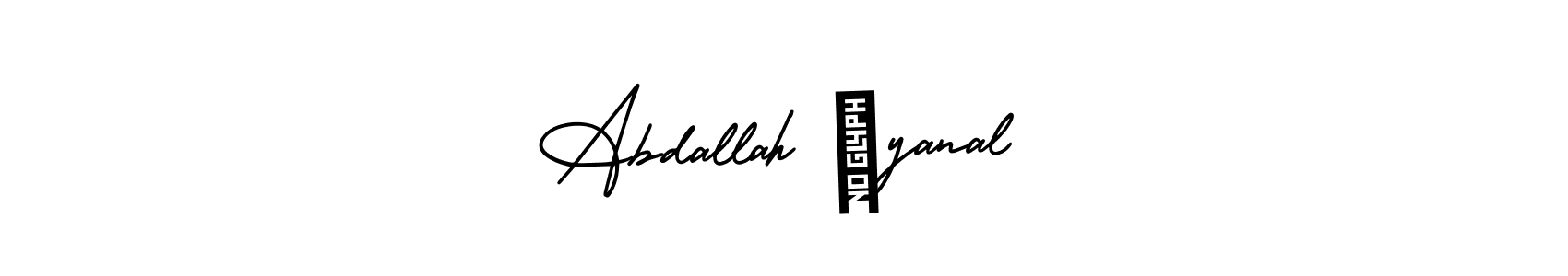 Use a signature maker to create a handwritten signature online. With this signature software, you can design (AmerikaSignatureDemo-Regular) your own signature for name Abdallah ♡yanal. Abdallah ♡yanal signature style 3 images and pictures png