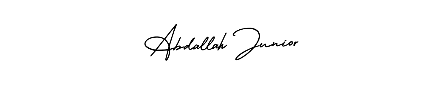 This is the best signature style for the Abdallah Junior name. Also you like these signature font (AmerikaSignatureDemo-Regular). Mix name signature. Abdallah Junior signature style 3 images and pictures png