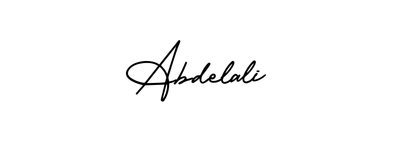 You should practise on your own different ways (AmerikaSignatureDemo-Regular) to write your name (Abdelali) in signature. don't let someone else do it for you. Abdelali signature style 3 images and pictures png