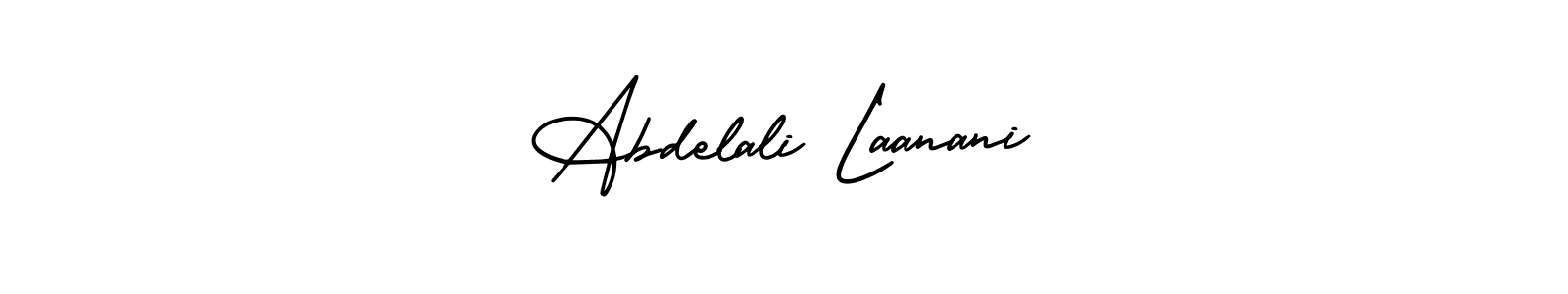 You should practise on your own different ways (AmerikaSignatureDemo-Regular) to write your name (Abdelali Laanani) in signature. don't let someone else do it for you. Abdelali Laanani signature style 3 images and pictures png