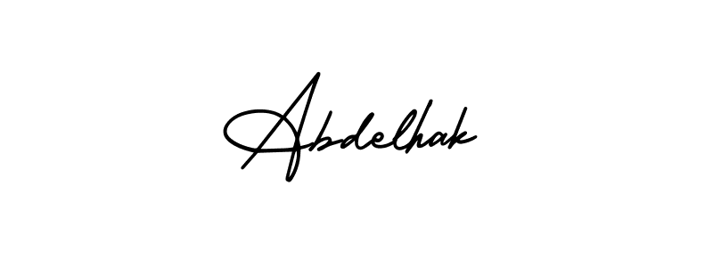 Use a signature maker to create a handwritten signature online. With this signature software, you can design (AmerikaSignatureDemo-Regular) your own signature for name Abdelhak. Abdelhak signature style 3 images and pictures png