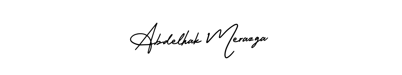 It looks lik you need a new signature style for name Abdelhak Merazga. Design unique handwritten (AmerikaSignatureDemo-Regular) signature with our free signature maker in just a few clicks. Abdelhak Merazga signature style 3 images and pictures png