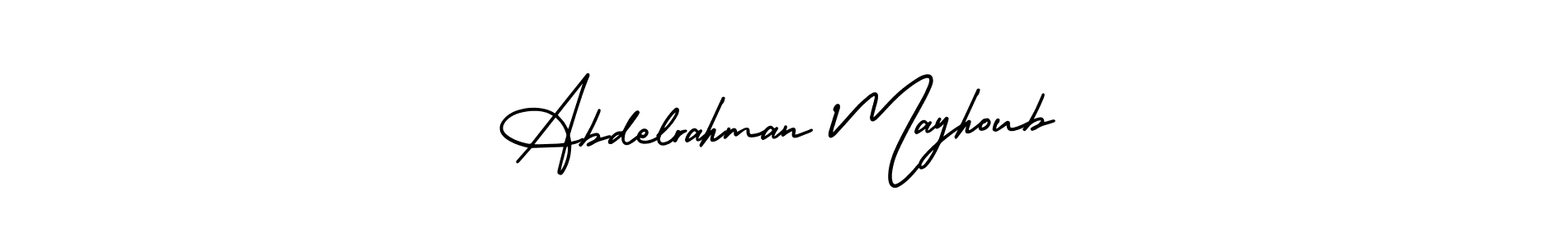 Also You can easily find your signature by using the search form. We will create Abdelrahman Mayhoub name handwritten signature images for you free of cost using AmerikaSignatureDemo-Regular sign style. Abdelrahman Mayhoub signature style 3 images and pictures png