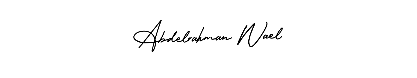 How to make Abdelrahman Wael name signature. Use AmerikaSignatureDemo-Regular style for creating short signs online. This is the latest handwritten sign. Abdelrahman Wael signature style 3 images and pictures png