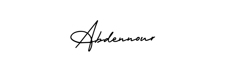 The best way (AmerikaSignatureDemo-Regular) to make a short signature is to pick only two or three words in your name. The name Abdennour include a total of six letters. For converting this name. Abdennour signature style 3 images and pictures png