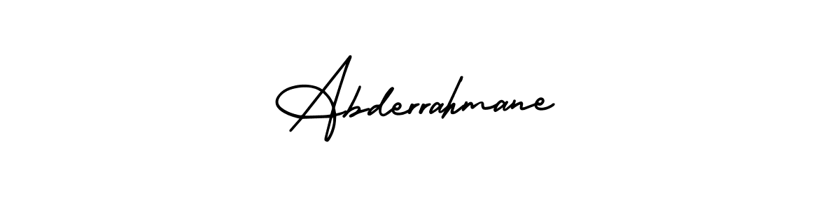 The best way (AmerikaSignatureDemo-Regular) to make a short signature is to pick only two or three words in your name. The name Abderrahmane include a total of six letters. For converting this name. Abderrahmane signature style 3 images and pictures png