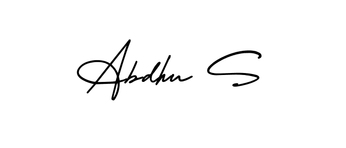 Use a signature maker to create a handwritten signature online. With this signature software, you can design (AmerikaSignatureDemo-Regular) your own signature for name Abdhu S. Abdhu S signature style 3 images and pictures png