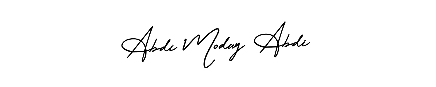 You should practise on your own different ways (AmerikaSignatureDemo-Regular) to write your name (Abdi Moday Abdi) in signature. don't let someone else do it for you. Abdi Moday Abdi signature style 3 images and pictures png