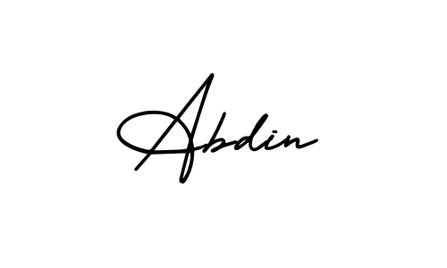 How to make Abdin name signature. Use AmerikaSignatureDemo-Regular style for creating short signs online. This is the latest handwritten sign. Abdin signature style 3 images and pictures png