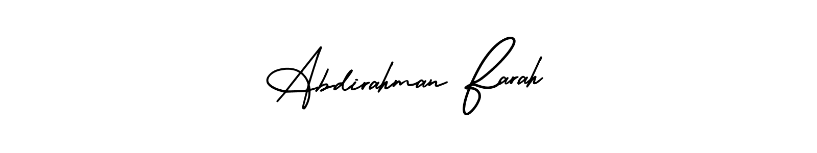 Abdirahman Farah stylish signature style. Best Handwritten Sign (AmerikaSignatureDemo-Regular) for my name. Handwritten Signature Collection Ideas for my name Abdirahman Farah. Abdirahman Farah signature style 3 images and pictures png