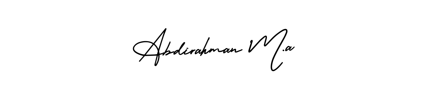 Here are the top 10 professional signature styles for the name Abdirahman M.a. These are the best autograph styles you can use for your name. Abdirahman M.a signature style 3 images and pictures png