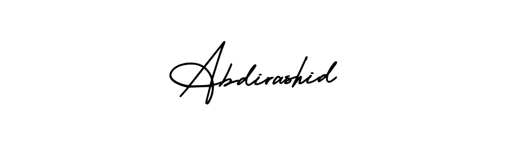 How to make Abdirashid name signature. Use AmerikaSignatureDemo-Regular style for creating short signs online. This is the latest handwritten sign. Abdirashid signature style 3 images and pictures png