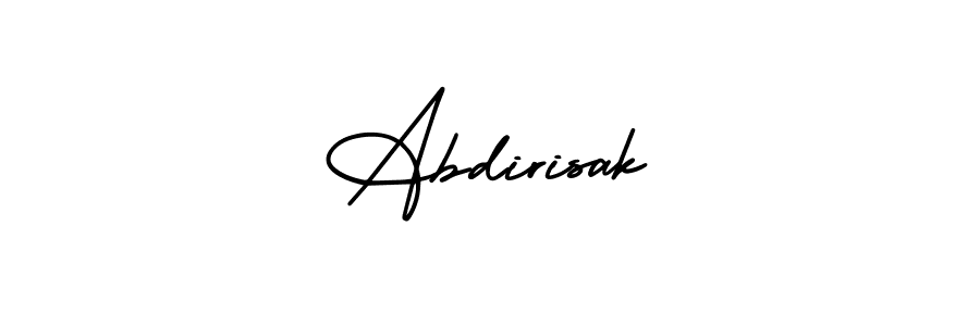 How to make Abdirisak name signature. Use AmerikaSignatureDemo-Regular style for creating short signs online. This is the latest handwritten sign. Abdirisak signature style 3 images and pictures png