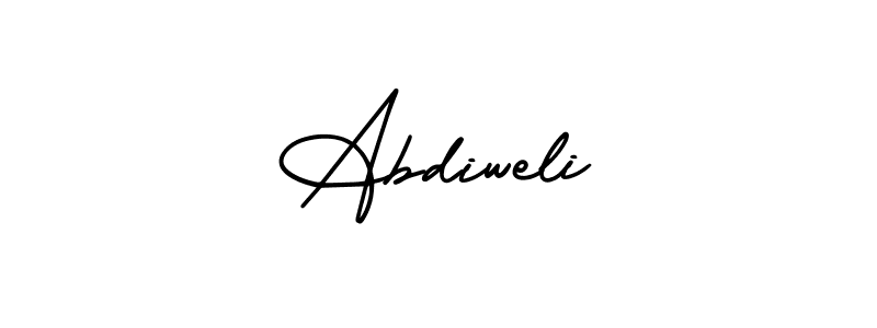 Make a beautiful signature design for name Abdiweli. With this signature (AmerikaSignatureDemo-Regular) style, you can create a handwritten signature for free. Abdiweli signature style 3 images and pictures png