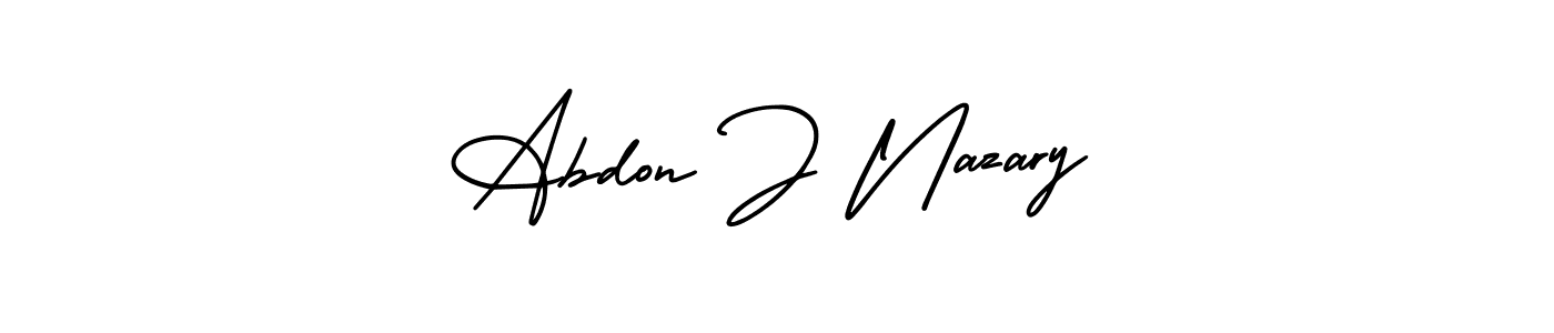 if you are searching for the best signature style for your name Abdon J Nazary. so please give up your signature search. here we have designed multiple signature styles  using AmerikaSignatureDemo-Regular. Abdon J Nazary signature style 3 images and pictures png